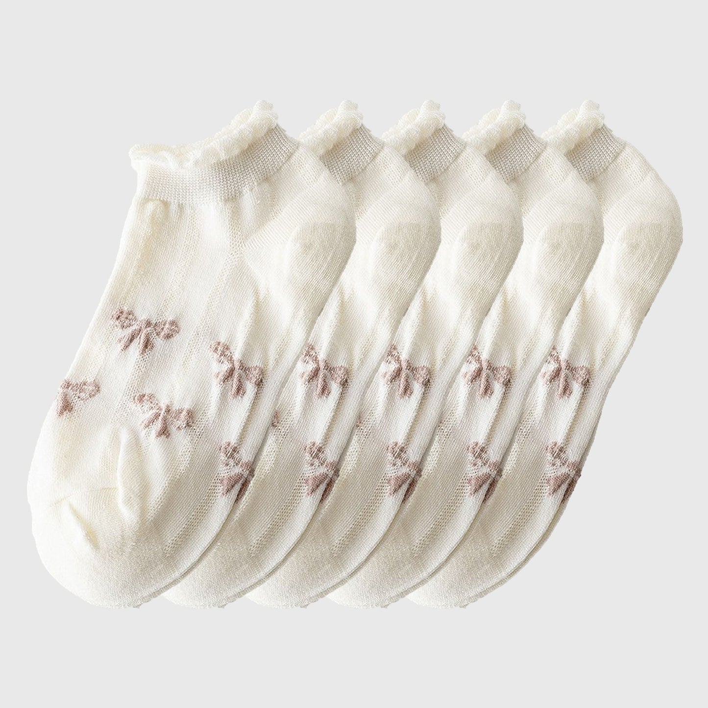 Anna-Kaci Women's Adorable Summer Ruffle Ankle Socks 5pk