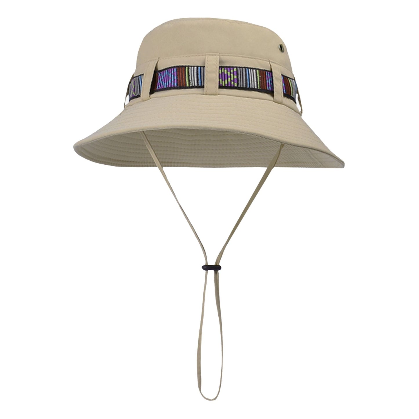 Anna-Kaci Wide Brim Bucket Hat with Colorful Ribbon Trim Breathable Mesh Lining and Adjustable Chin Strap for Outdoor Use