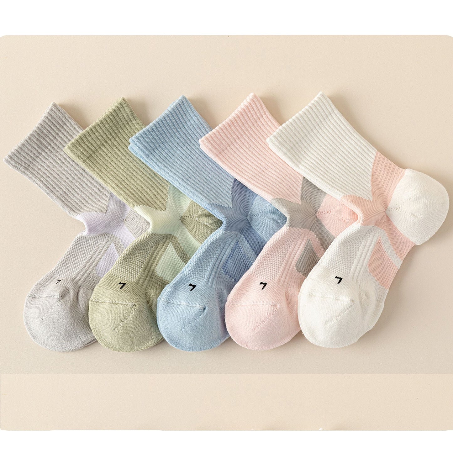 Anna-Kaci Women's 3-Pair Pack Cushioned Sports Crew Socks with Arch Support Mesh Panels and Ankle Compression