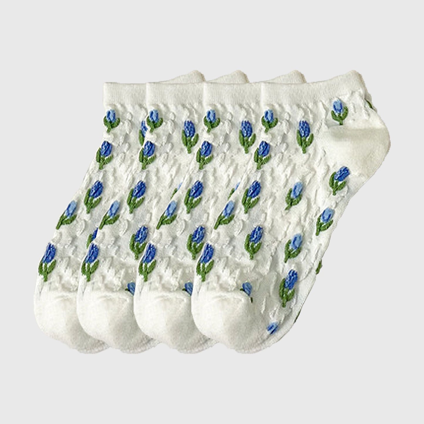 Anna-Kaci Adorable Summer Floral Embroidered Ankle Socks 4Pk