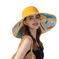 Anna-Kaci Wide Brim Floppy Sun Hat with Colorful Printed Underside UV Protection Lightweight Foldable Design for Outdoor Use