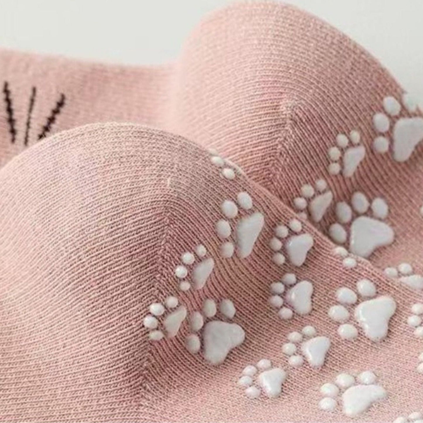 Anna-Kaci Women's Cat Face Grip Socks with Paw Print Anti-Slip Sole Soft Knit Ankle Socks for Home or Yoga 3-Pack