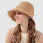 Anna-Kaci Women's Woven Bucket Hat with Soft Frayed Brim and Lightweight Straw Texture