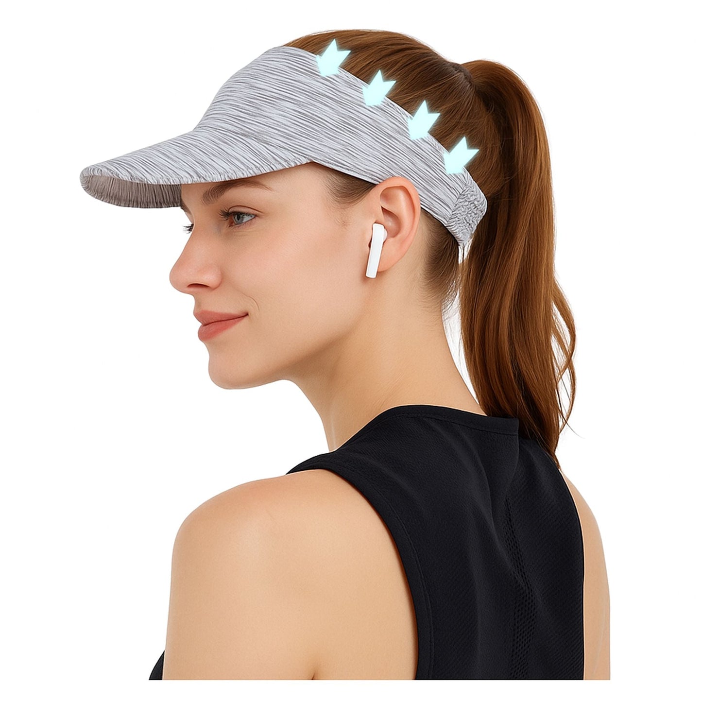 Anna-Kaci Stretchy UV Protection Sports Visor Hat Lightweight Rainbow Stripe Design for Hiking Beach Running Outdoor Travel