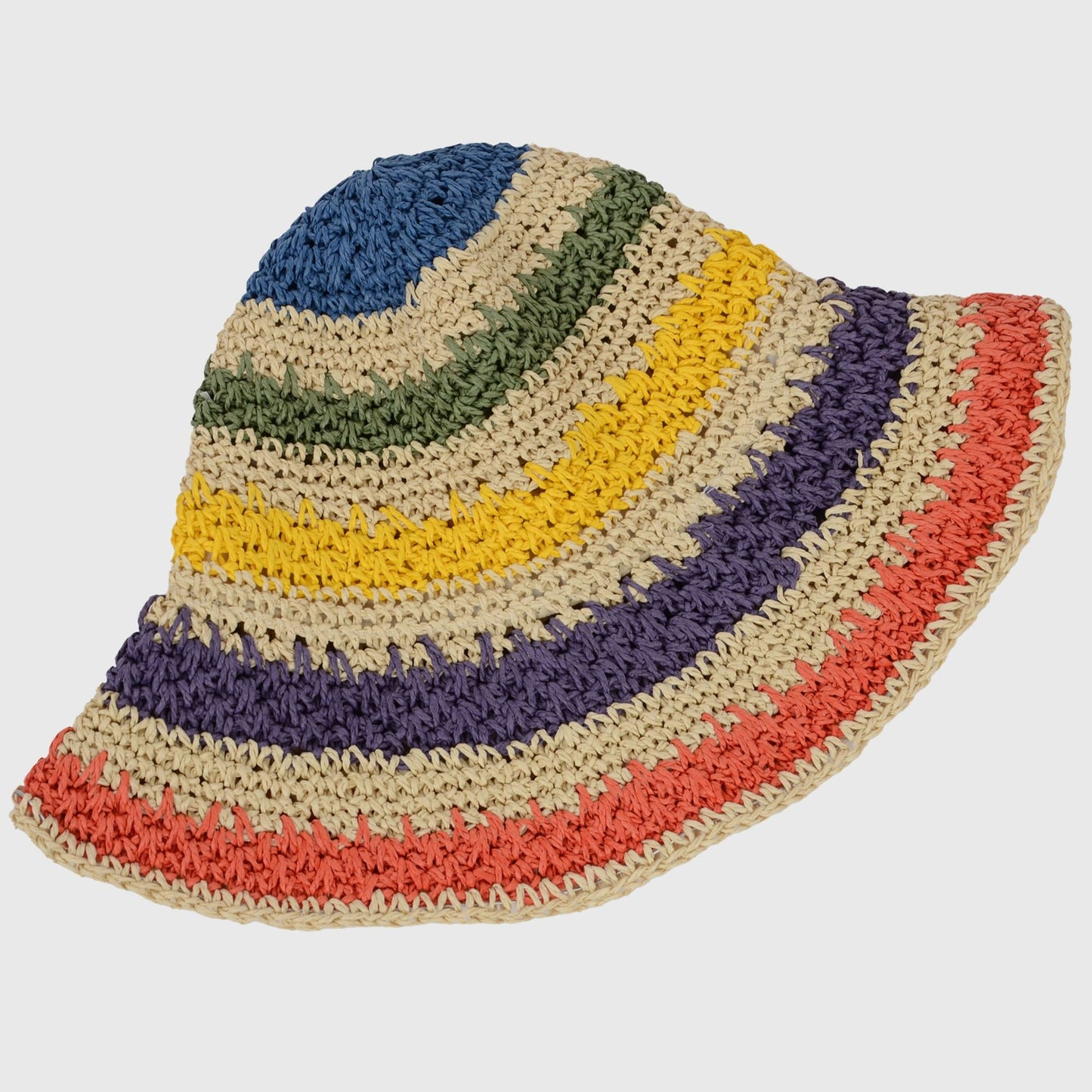 Anna-Kaci Women's Vibrant Multicolored Crochet Bucket Hat