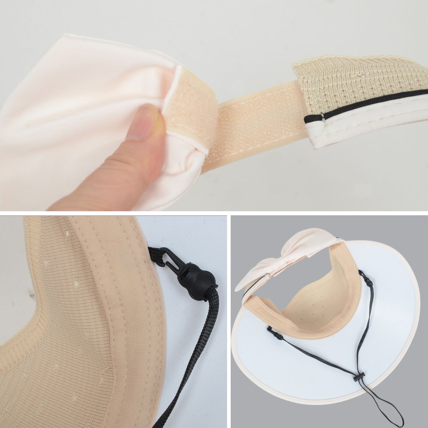 Anna-Kaci Extra Wide Brim Sun Visor Hat for Women Adjustable UV Protection Bow Detail Breathable Summer Beach Hat