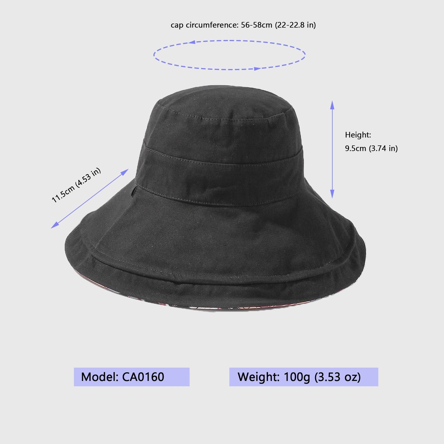 Anna-Kaci 2-in-1 Women's Floral & Solid Double-Sided Bucket Hat for Outdoor