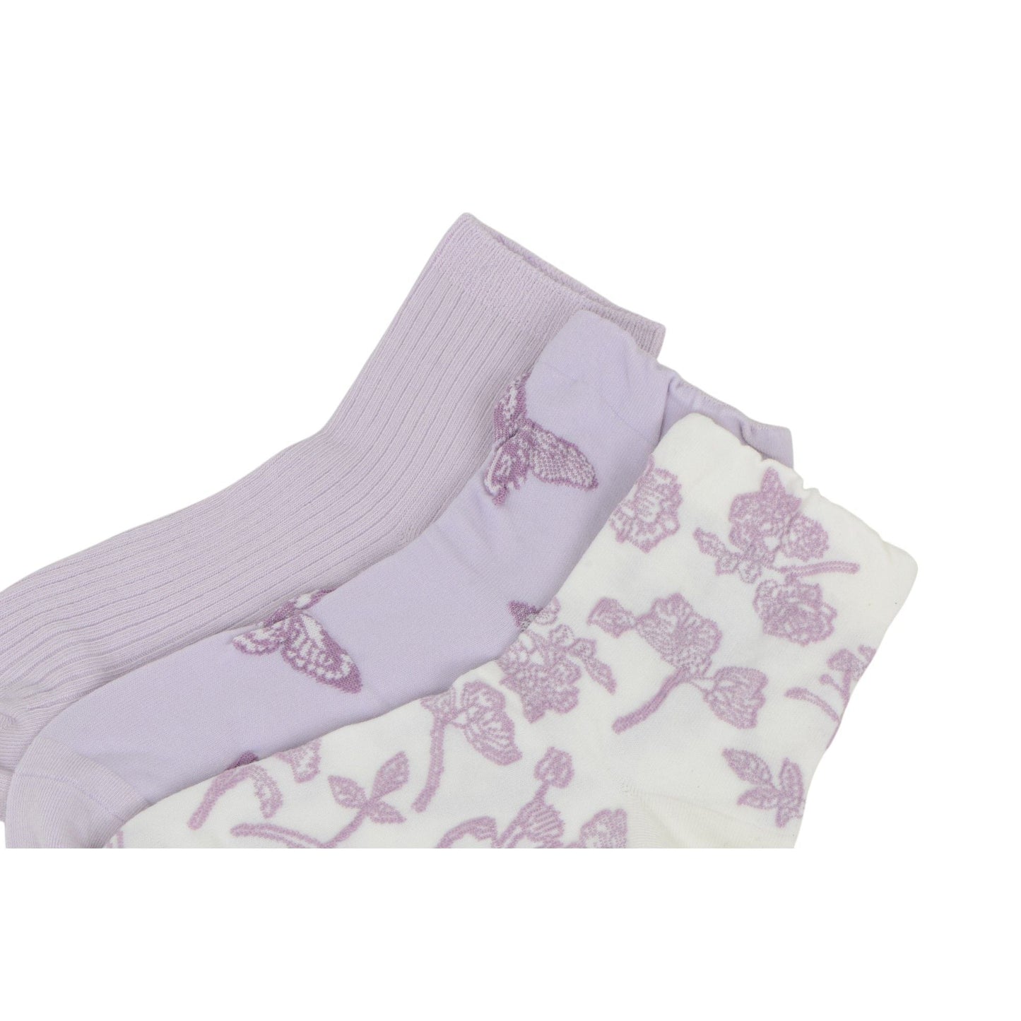 Anna-Kaci Renaissance Women 3-Pair Ankle Socks Set Assorted Patterns Featuring Colorblock, Cartoon Characters, and Butterfly Prints