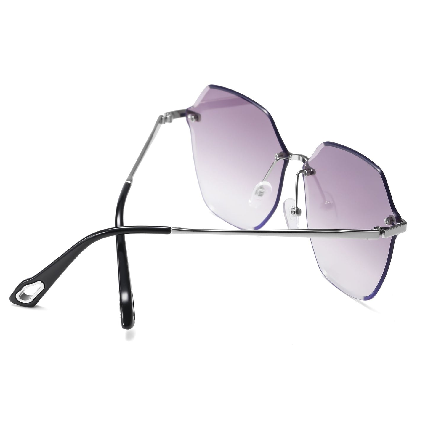 Anna-Kaci Women's Stylish Hexagonal Rimless Gradient Sunglasses for Fashion Looks