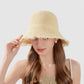 Anna-Kaci Women's Woven Bucket Hat with Soft Frayed Brim and Lightweight Straw Texture