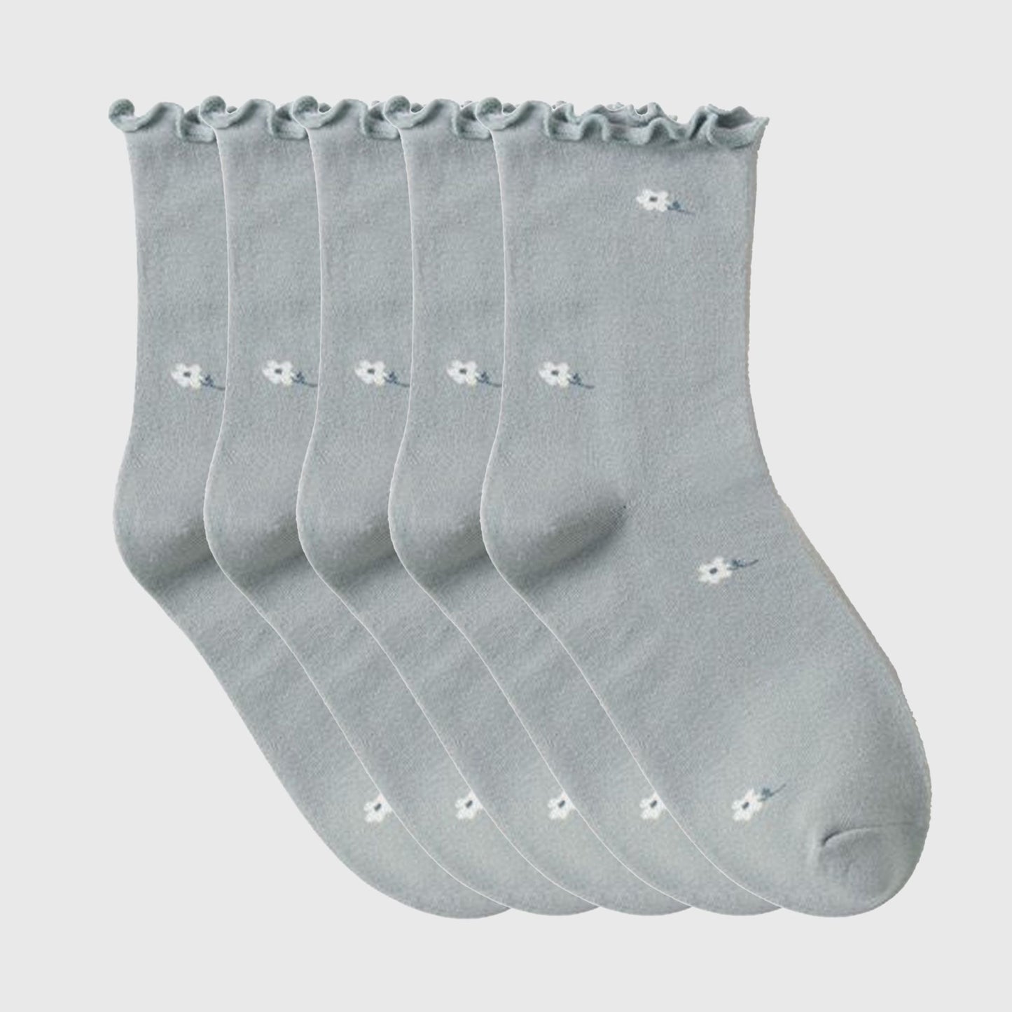 Anna-Kaci Women's Summer Floral Ruffle-Edge Ankle Socks 5Pk