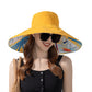 Anna-Kaci Wide Brim Floppy Sun Hat with Colorful Printed Underside UV Protection Lightweight Foldable Design for Outdoor Use