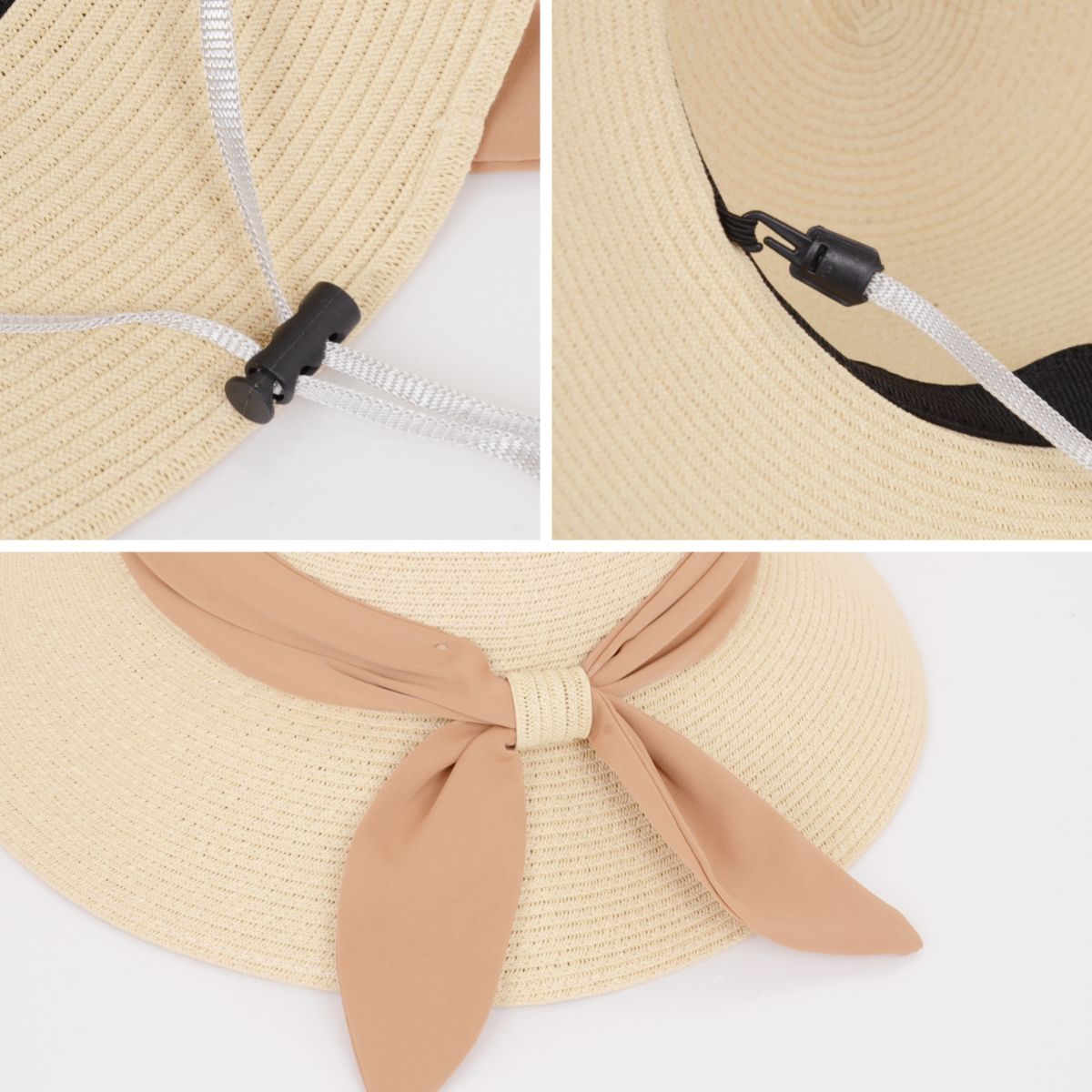 Anna-Kaci Women's Woven Floppy Sun Hat with Wide Ribbon Knot Detail and Curved Brim