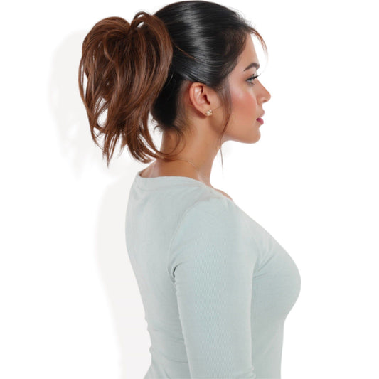 Alilang Messy Bun Hair Piece Updo Synthetic Tousled Ponytail Hairpiece 8 Inch