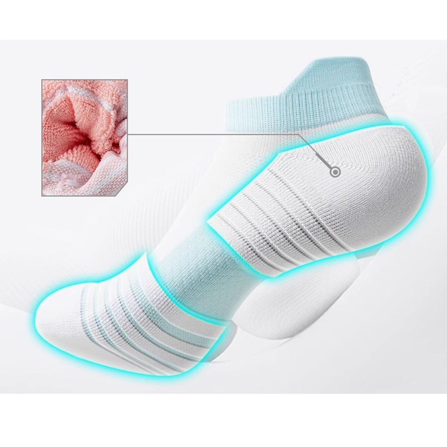 Anna-Kaci 3 Pairs Cushioned Sport Ankle Socks with Arch Support Breathable Stretch Mesh Knit Athletic Low-Cut Design