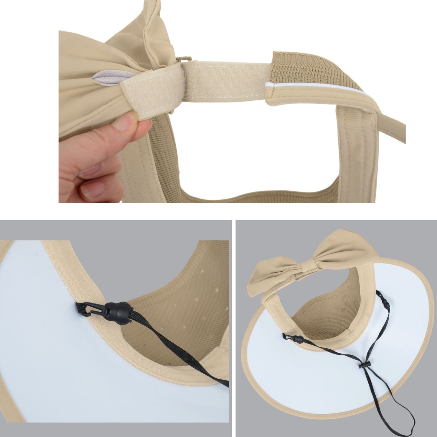 Anna-Kaci Extra Wide Brim Sun Visor Hat for Women Adjustable UV Protection Bow Detail Breathable Summer Beach Hat