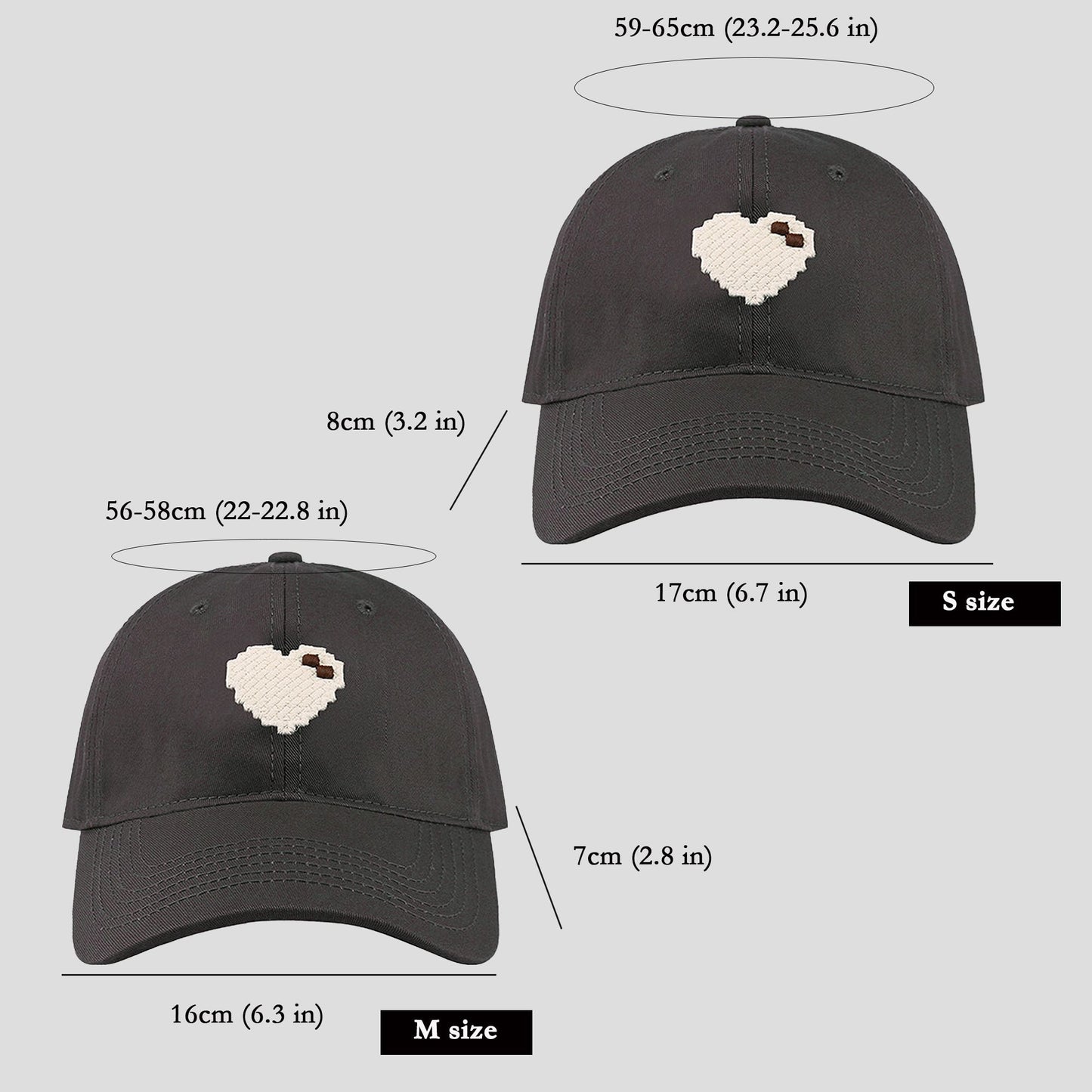 Anna-Kaci Women's Pixel Heart Wide - Brim Baseball Cap