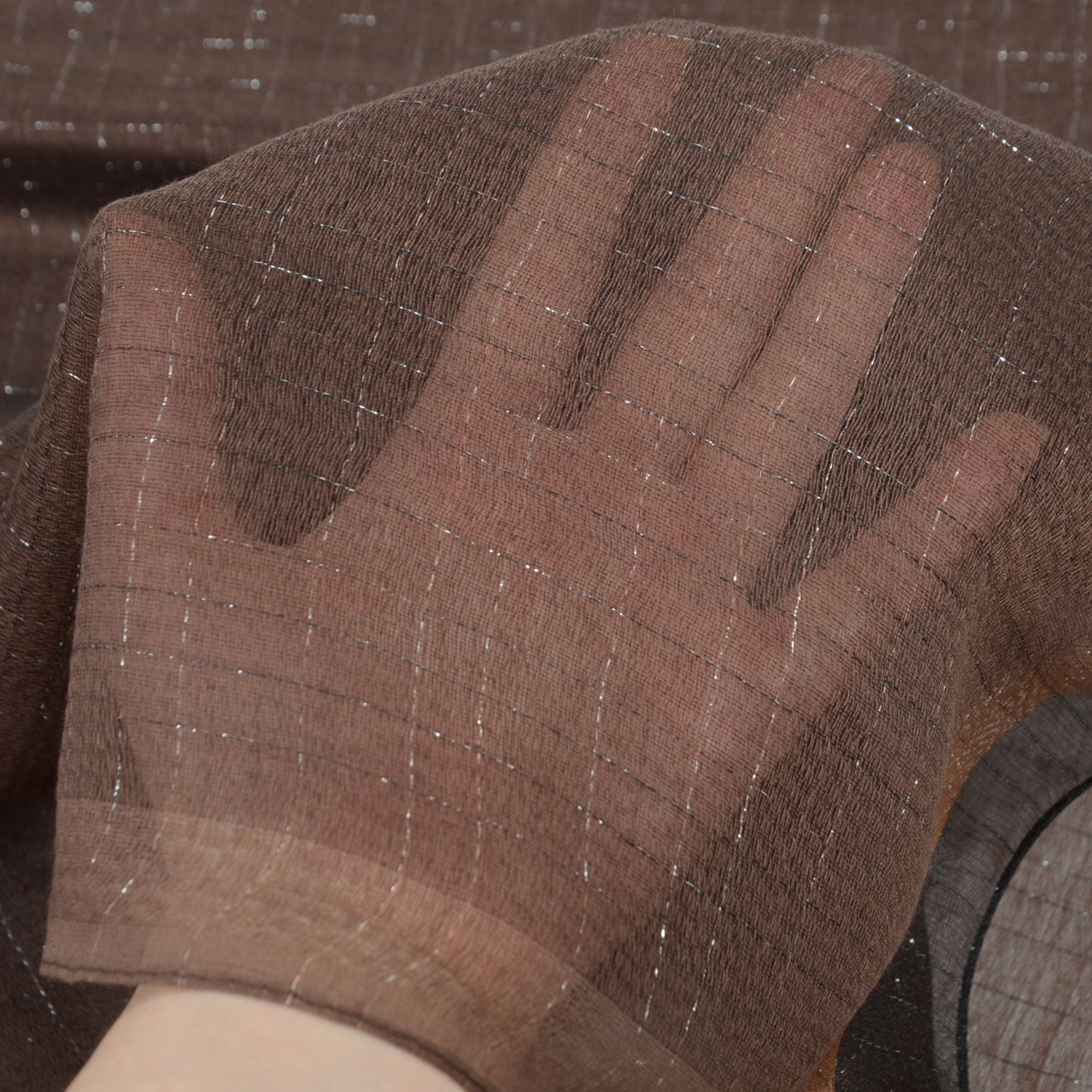 Anna-Kaci Women's Lightweight Sheer Scarf with Subtle Metallic Thread Detail Elegant Long Wrap Accessory