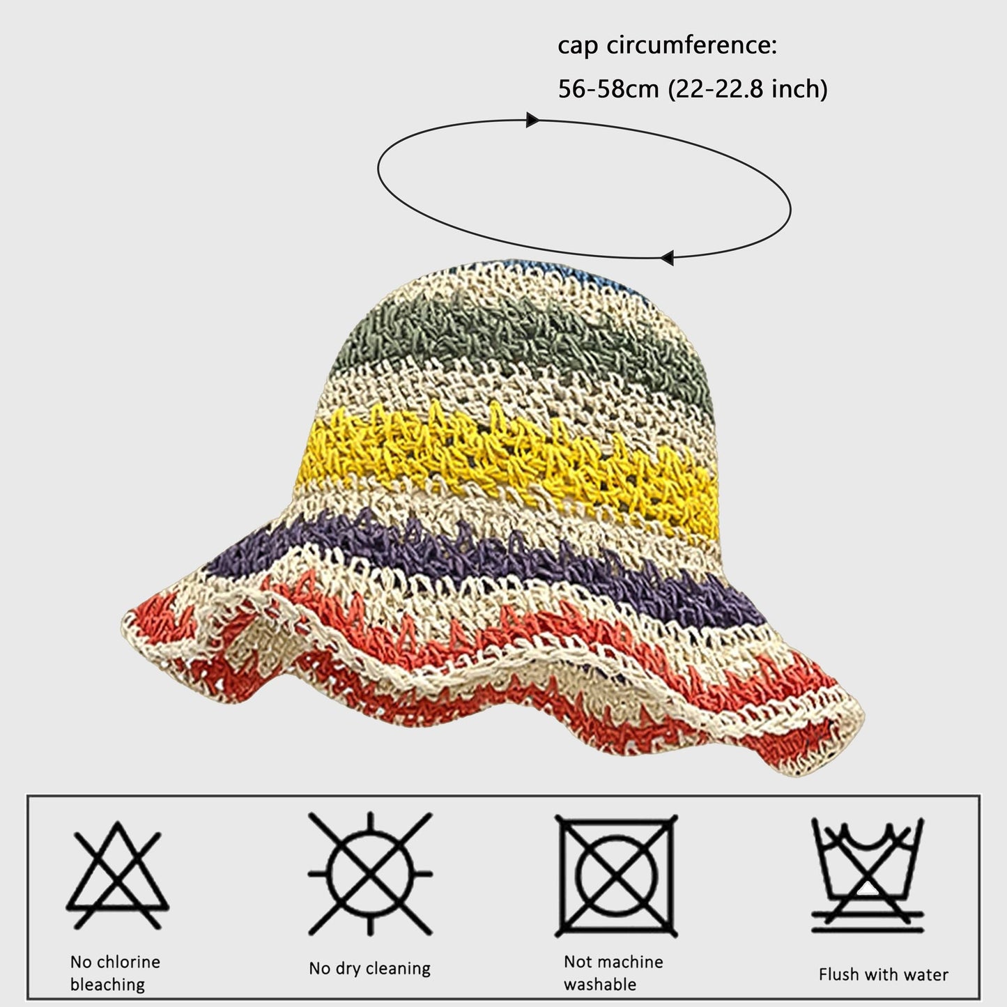 Anna-Kaci Women's Vibrant Multicolored Crochet Bucket Hat