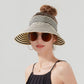 Anna-Kaci Striped Wide Brim Sun Visor Hat Lightweight Foldable Design for Outdoor Travel Beach Hiking Sports Vacations