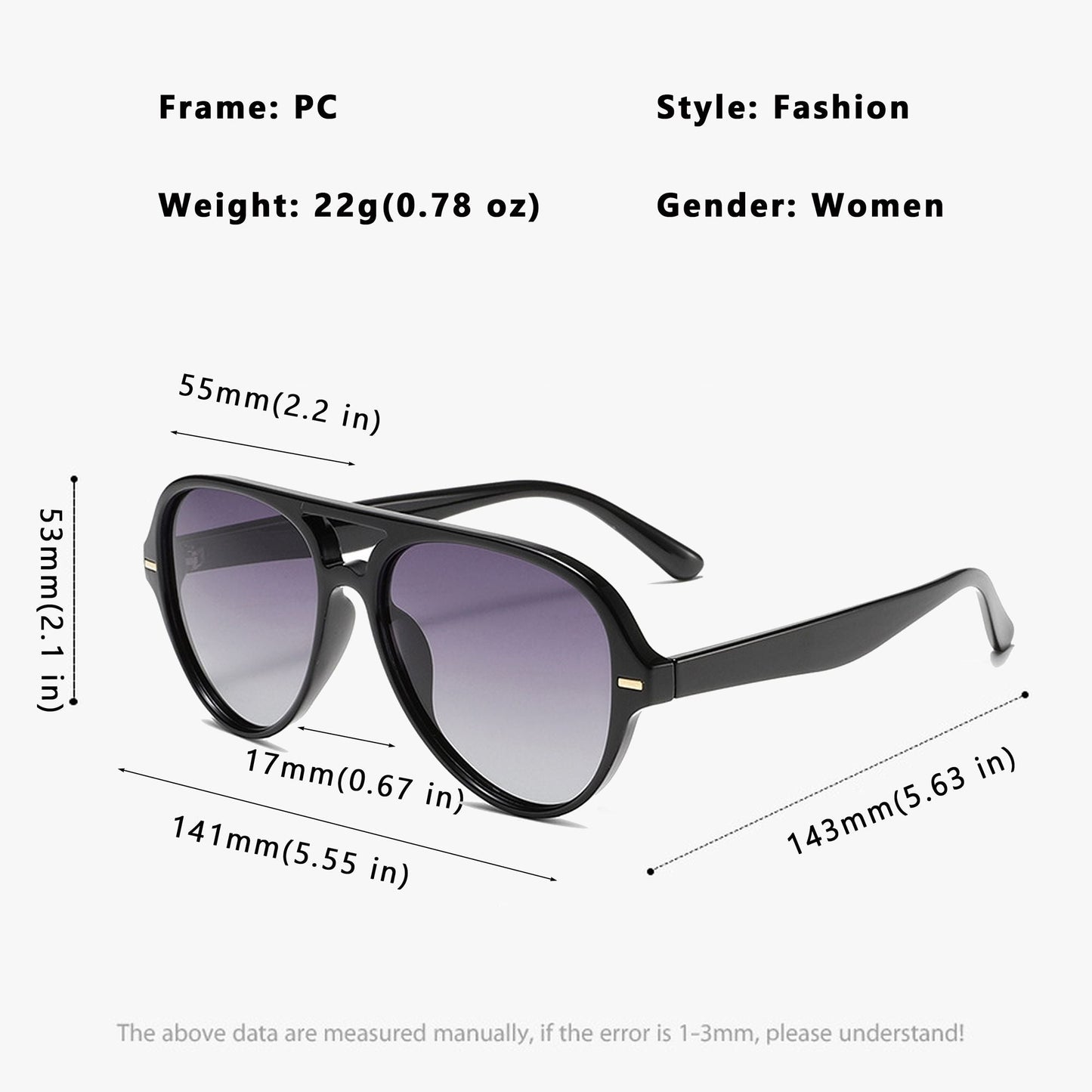 Anna-Kaci Women's Retro Aviator Sunglasses with Gradient Lenses