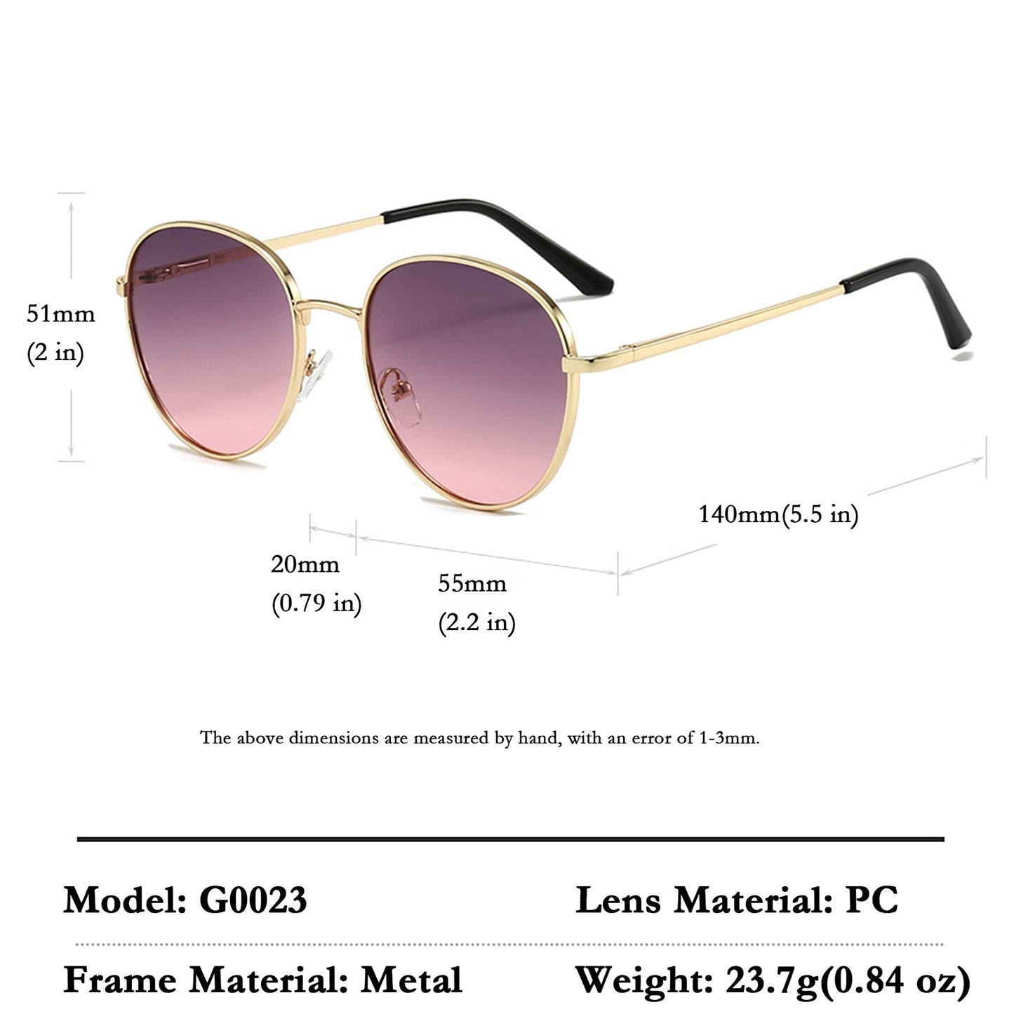 Anna-Kaci Elegant Gold - Rimmed Round Women's Polarized Sunglasses UV400 Protection