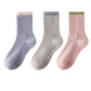 Anna-Kaci Womens Non-Slip Grip Crew Socks 3 Pair Pack Custom Color Combos Soft Ribbed Cotton with 3D Silicone Heel