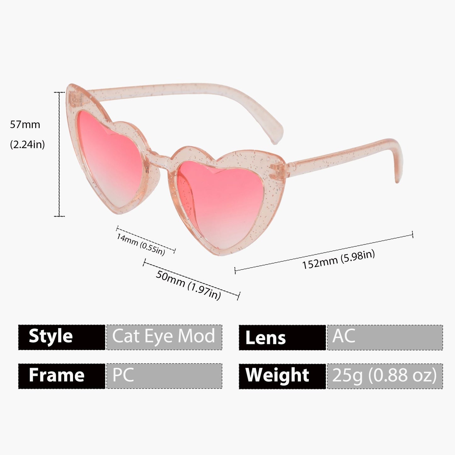 Anna-Kaci Active Women's Vibrant Heart-Shaped Fashion Sunglasses UV400 Protection