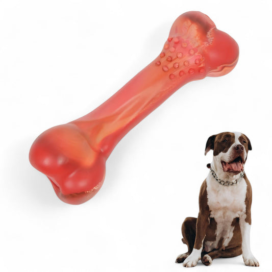 Alilang Interactive Dog Chew Bone Squeaker Natural Rubber Durable Design for Medium and Large Dogs