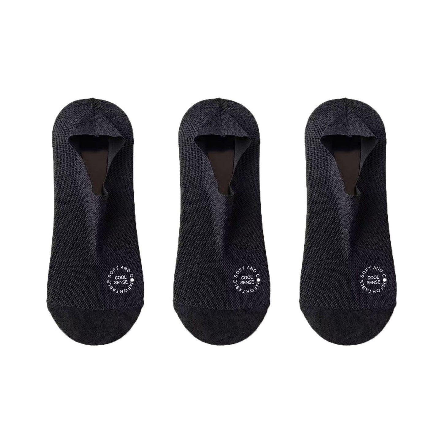 Anna-Kaci Men's No-Show Mesh Socks with Non-Slip Silicone Heel Grip and Breathable Low-Cut Design 3-Pack