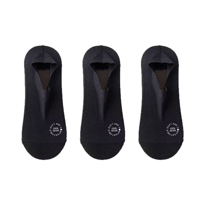 Anna-Kaci Men's No-Show Mesh Socks with Non-Slip Silicone Heel Grip and Breathable Low-Cut Design 3-Pack