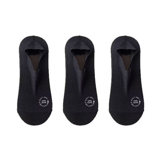 Anna-Kaci Men's No-Show Mesh Socks with Non-Slip Silicone Heel Grip and Breathable Low-Cut Design 3-Pack