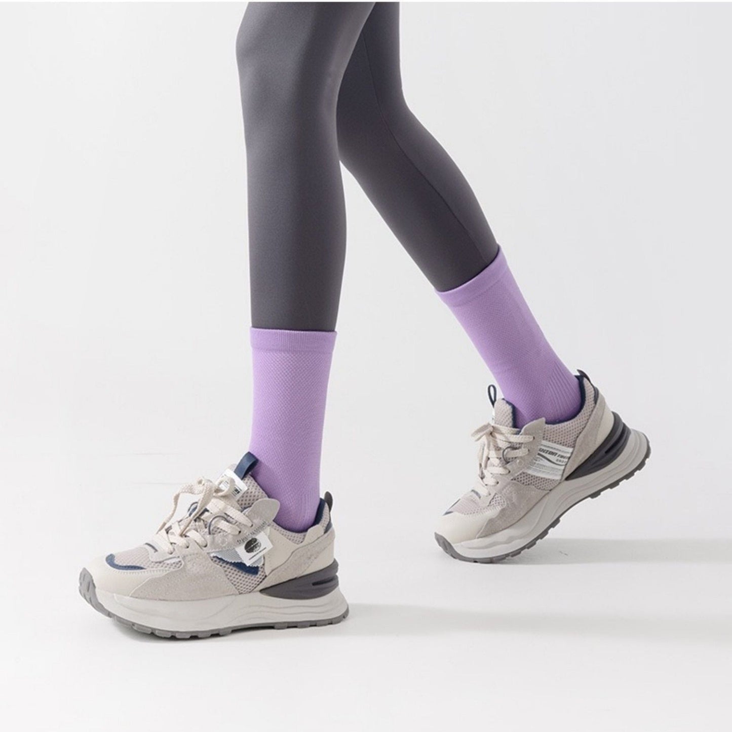 Anna-Kaci Women's Reflective Compression Sports Socks with Breathable Fabric and Night Visibility Design 2-Pack