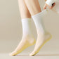Anna-Kaci Women's Gradient Color Athletic Crew Socks Non Slip Silicone Cushioned Sole for Yoga Jogging 2 Pairs