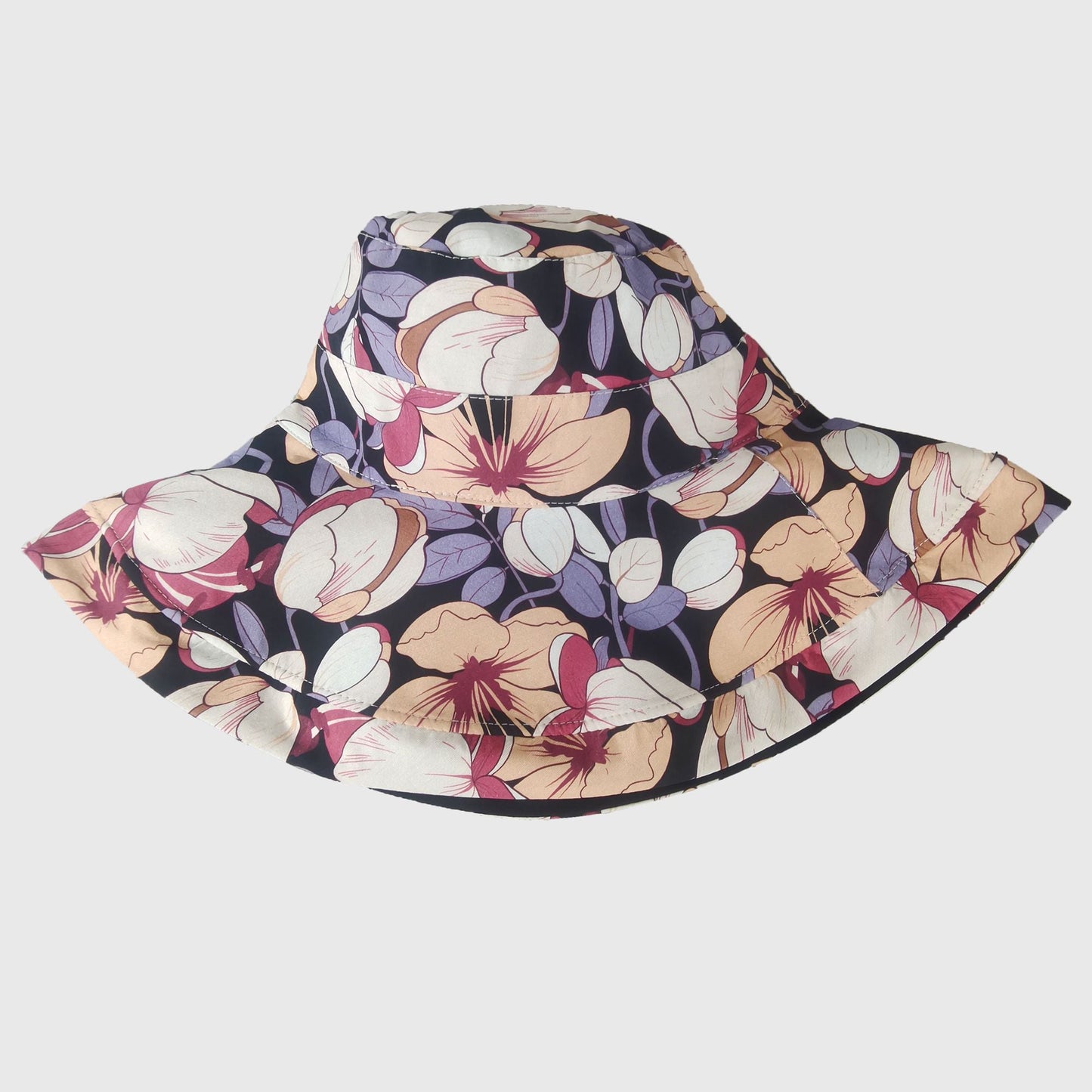 Anna-Kaci 2-in-1 Women's Floral & Solid Double-Sided Bucket Hat for Outdoor