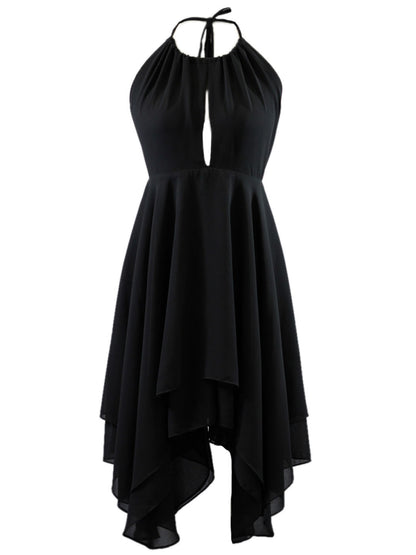 Anna-Kaci Tiered Halter Dress With Multiple Layers And Center Chest Cut Out - ALILANG.COM