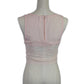 Anna-Kaci Sleeveless Form Fitting Cropped Top With Mesh Neckline Lace Detailing - ALILANG.COM