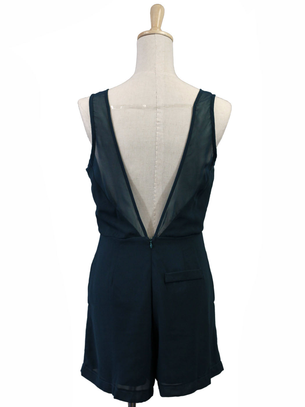 Anna-Kaci Sleeveless Romper With Detail Cut Out Front And Open Back Design - ALILANG.COM