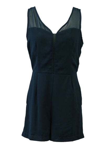 Anna-Kaci Sleeveless Romper With Detail Cut Out Front And Open Back Design - ALILANG.COM