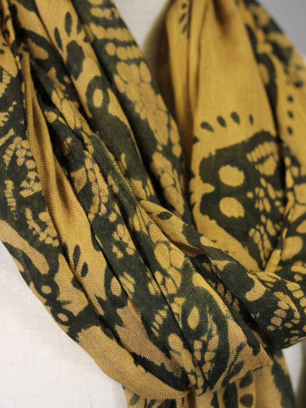 Gentle Fawn Arista Brown Butterscotch Print Twisted Fringed Fashion Scarf - ALILANG.COM