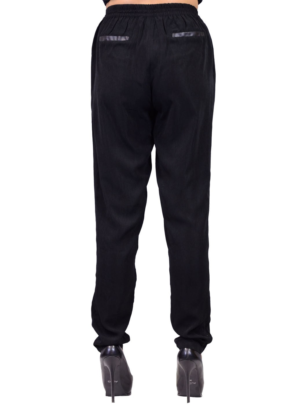 Anna-Kaci Tapered Harem Pants With Front Zipper And Two Front Pocket Trim - ALILANG.COM