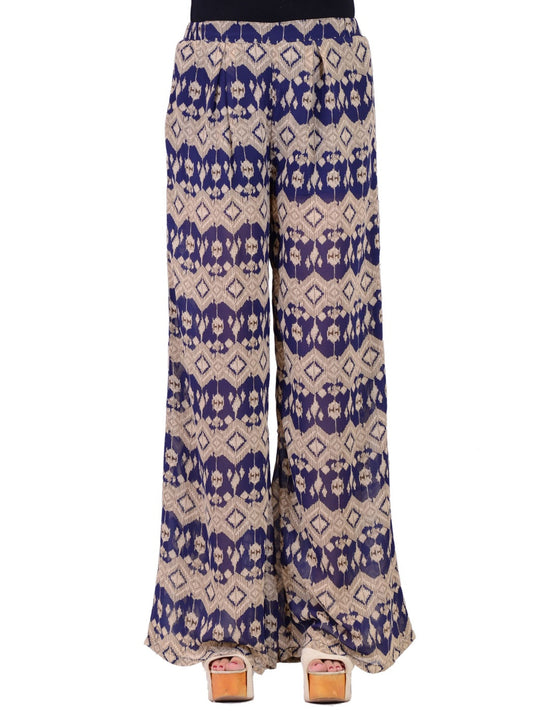 Cotton Candy Geometric Printed Woven Palazzo Pants With Stretchy Waist Band - ALILANG.COM