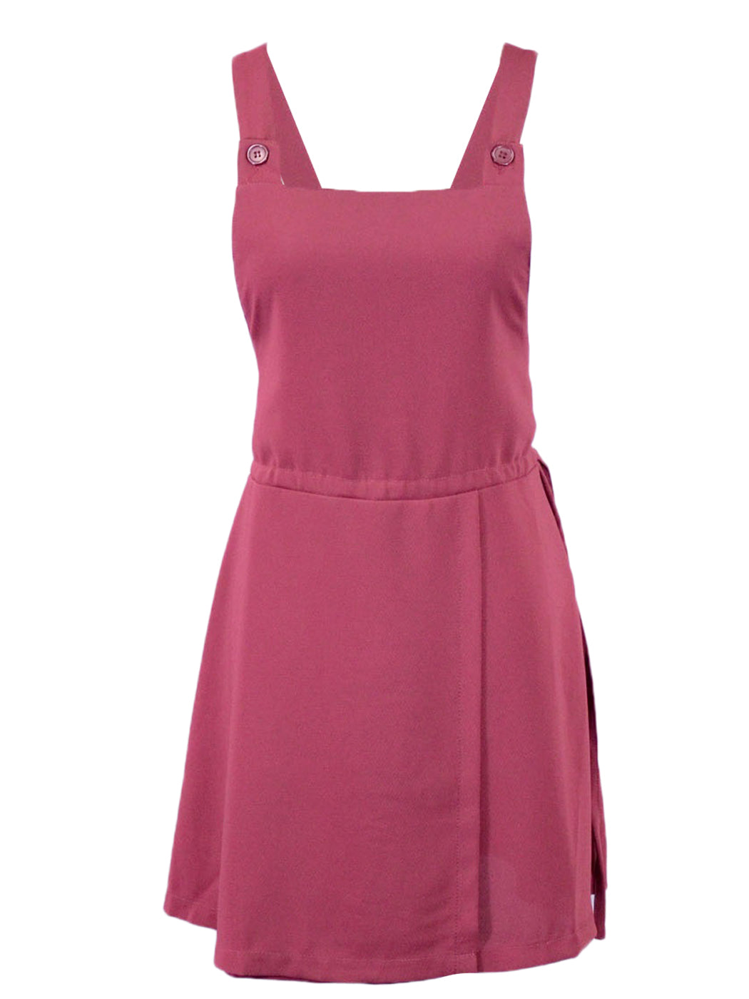 Cotton Candy Criss Cross Strap Wrap Over Button Overalls Skirt With Drawstring - ALILANG.COM