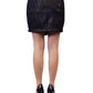 Lush Faux Leather Look Mini Skirt With Zipper And All Over Textured Designs - ALILANG.COM