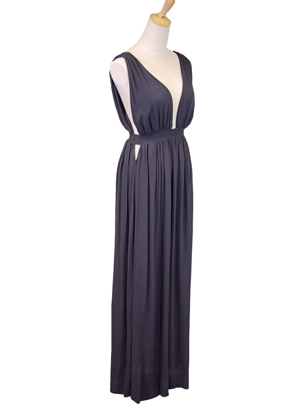 Audrey 3+1 Elegant Goddess Deep V-Neckline Sleeveless Dress With Low Cut Back - ALILANG.COM