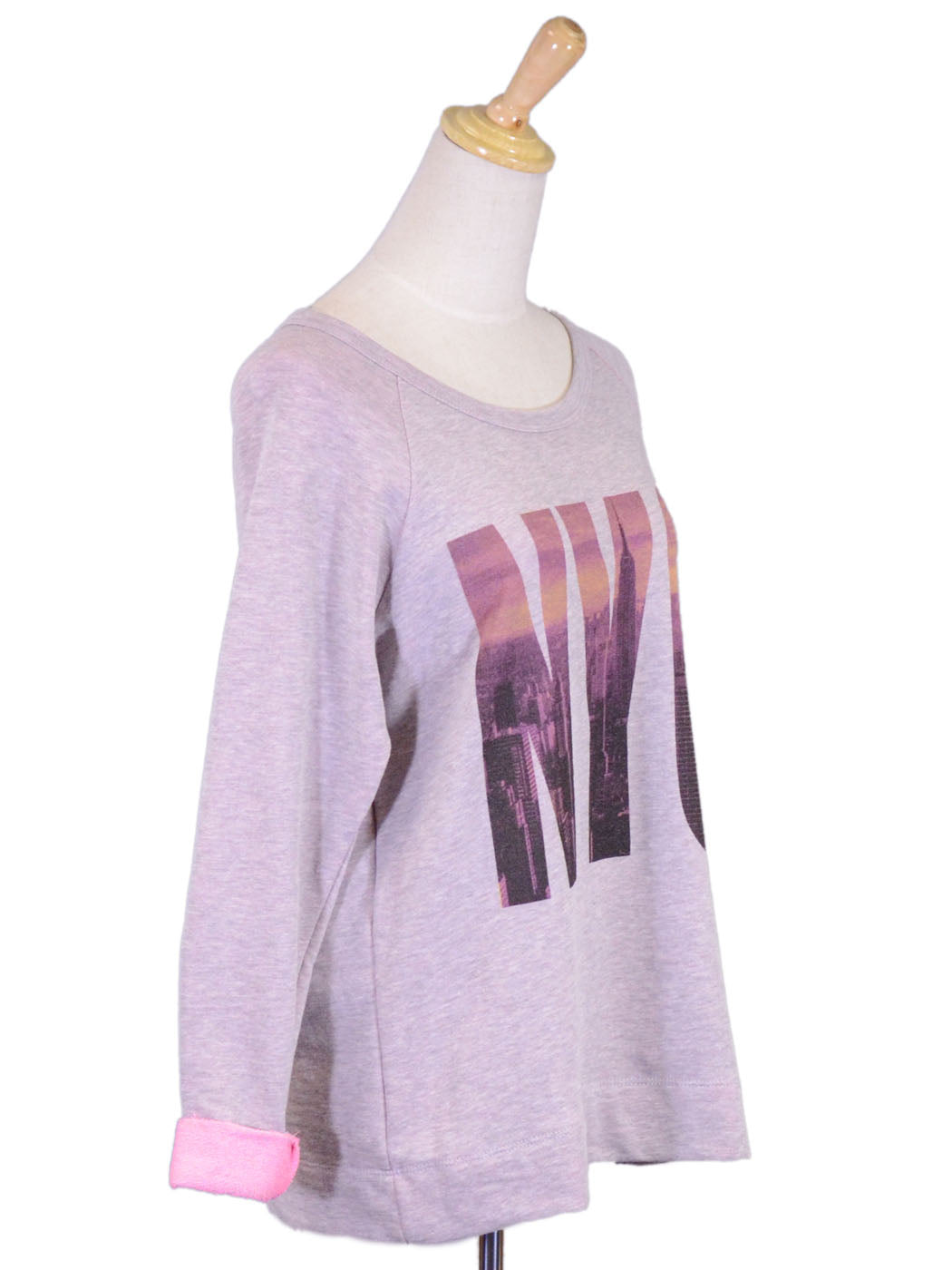 Basil And Lola NYC Three Quarter Sleeve Inside Out Two Tone Scoop Neck Sweater - ALILANG.COM