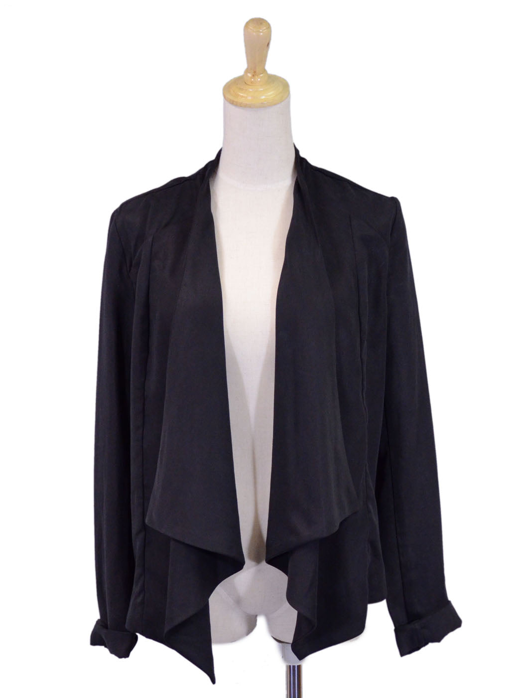 Gentle Fawn Draped Long Sleeved Heavy Weight Blazer With Back Lace Design - ALILANG.COM