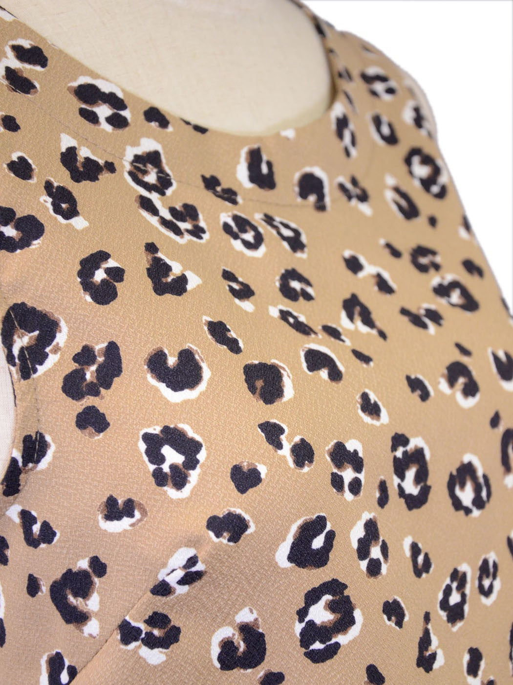 Lush Lightweight Double Crepe Animal Print Cropped Top With Buttons Down Back - ALILANG.COM