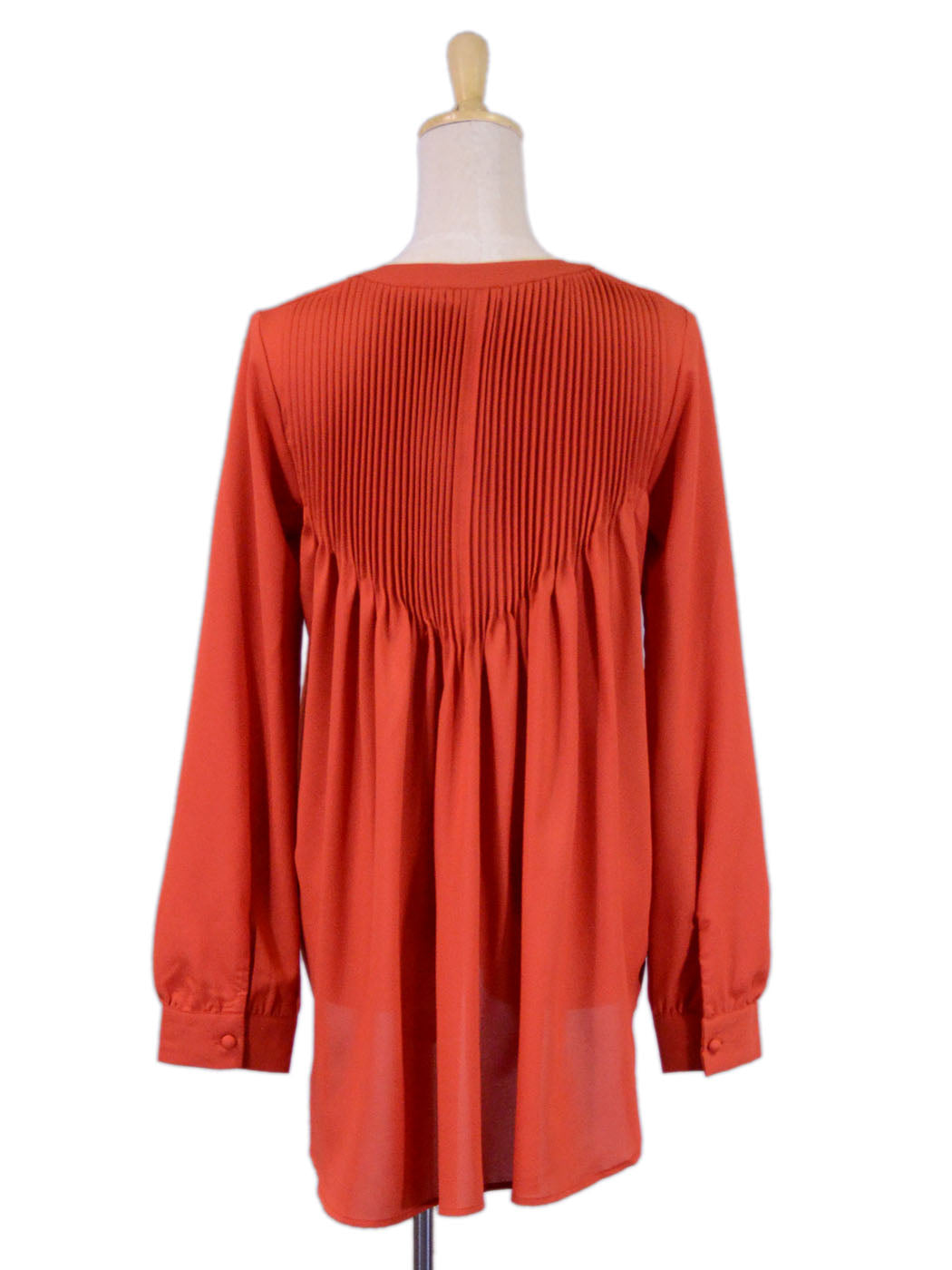 Naked Zebra Band Collar Front Button Up Long Sleeved High Low Woven Blouse - ALILANG.COM