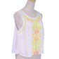 Lush White Neon Colored Embroidery Detail Woven Strapless Top With Open Back - ALILANG.COM